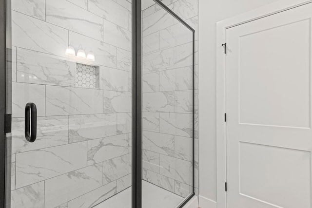 bathroom featuring walk in shower