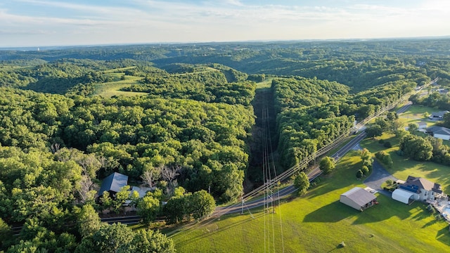 drone / aerial view with a rural view