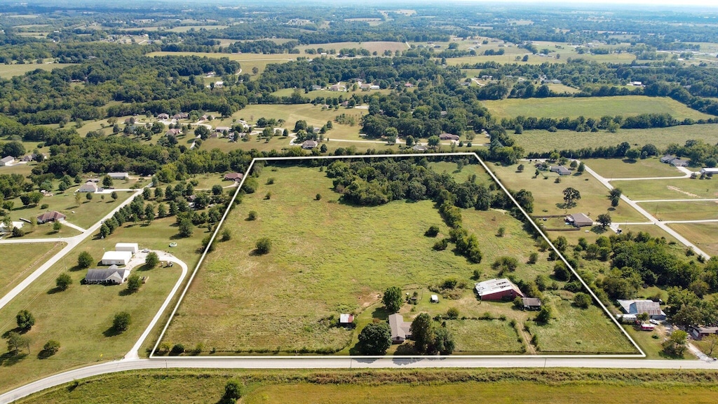 bird's eye view featuring a rural view