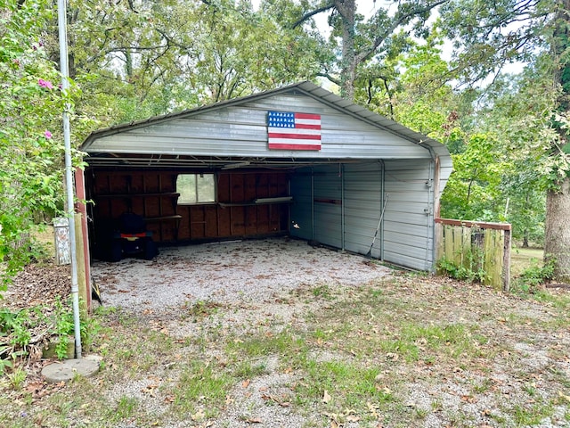 view of garage