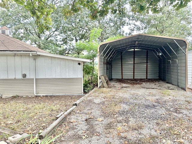 exterior space with a carport