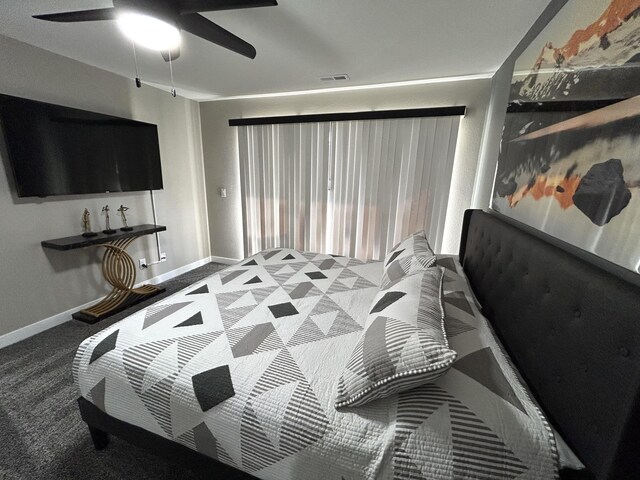200 Meadow Ridge Ln Unit 6-2, Branson, MO 65616 - carpeted bedroom featuring visible vents, a ceiling fan, and baseboards