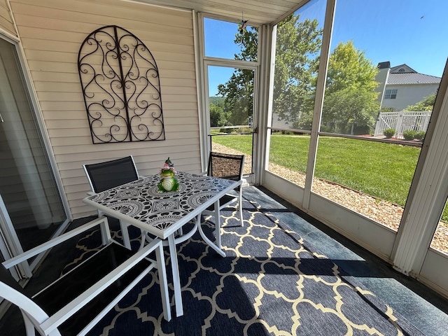 view of sunroom