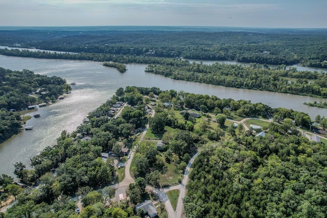 28409 Bali Rd, Warsaw, MO 65355 - birds eye view of property featuring a water view and a view of trees