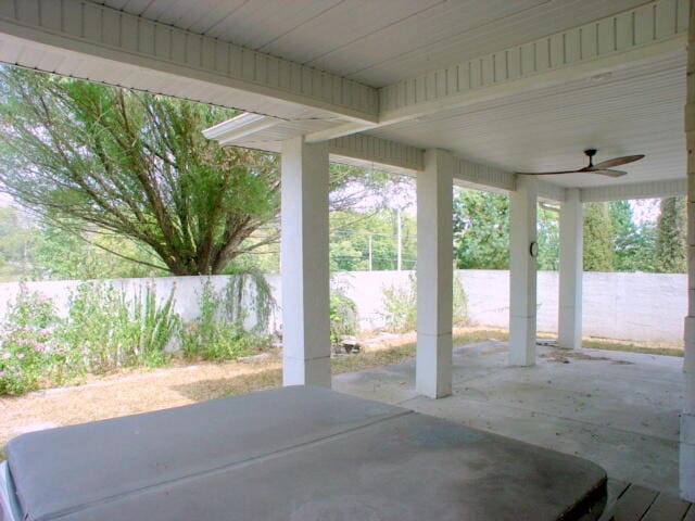 view of patio with ceiling fan