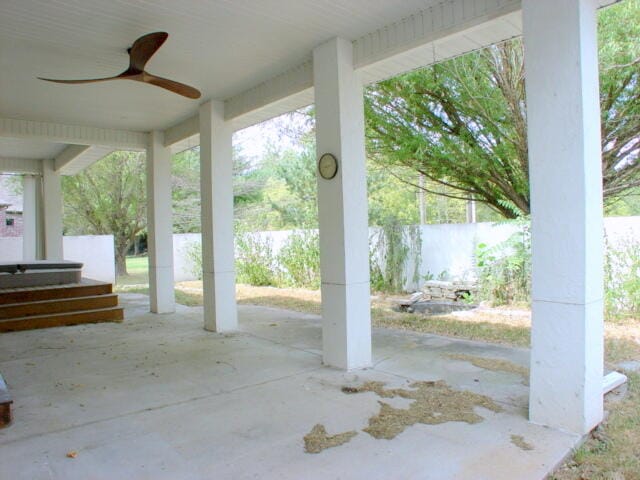 view of patio / terrace with ceiling fan