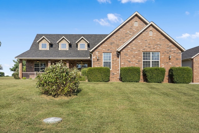 view of front of home with a front yard