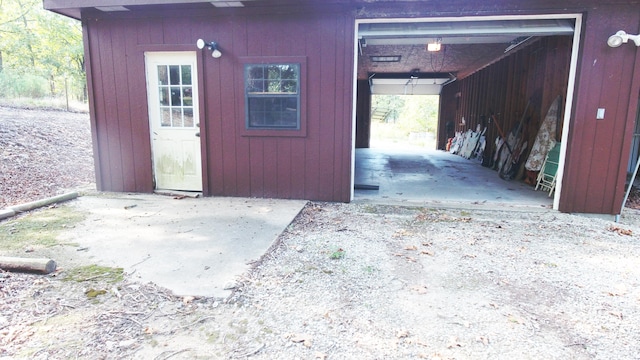 view of garage