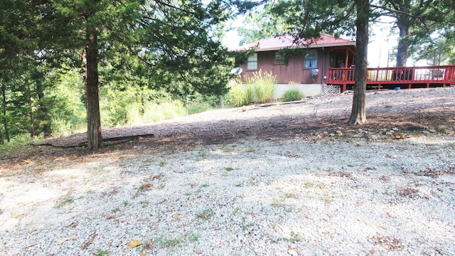 view of yard with a deck