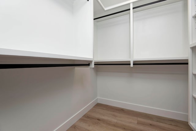 walk in closet featuring light wood-type flooring