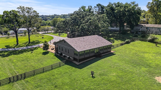 bird's eye view featuring a rural view