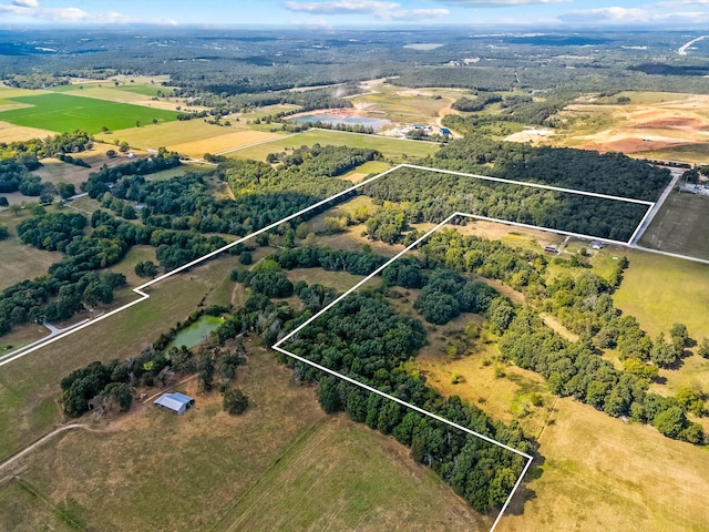 drone / aerial view with a rural view