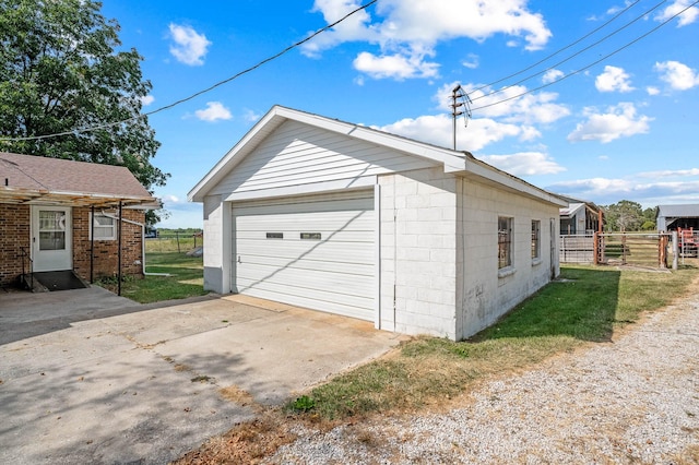 view of garage