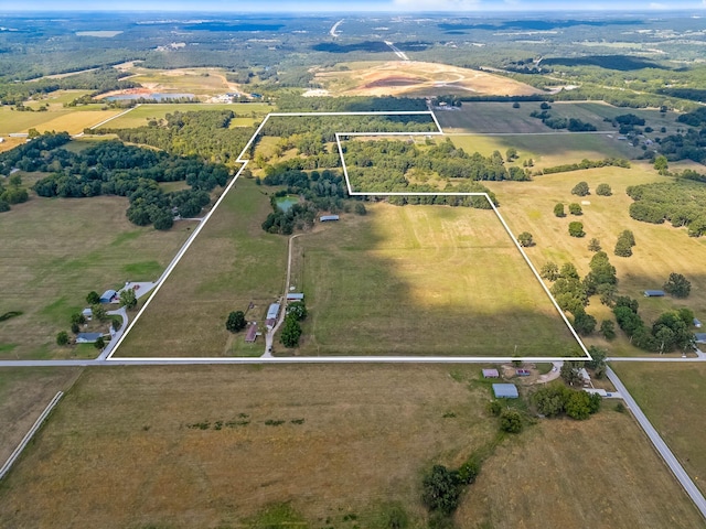 bird's eye view featuring a rural view