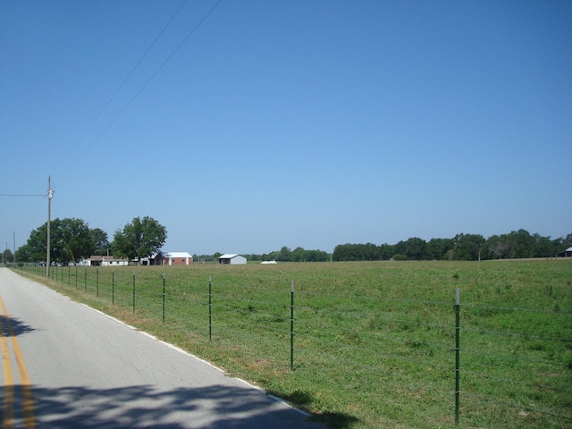 view of road featuring a rural view