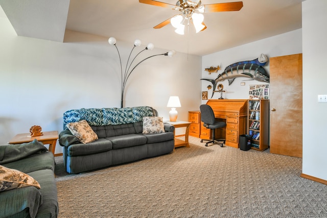 15 Bay Front Ln Apt A, Kimberling City, MO 65686 - home office with carpet flooring, ceiling fan, and baseboards