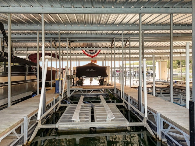 view of dock area