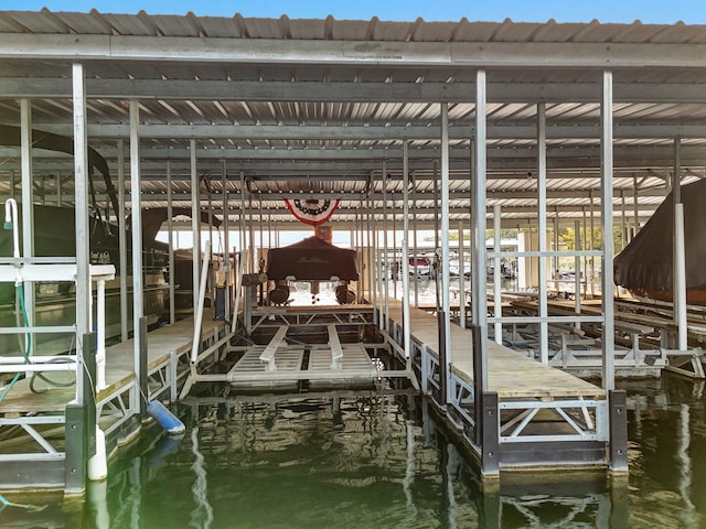 view of dock area