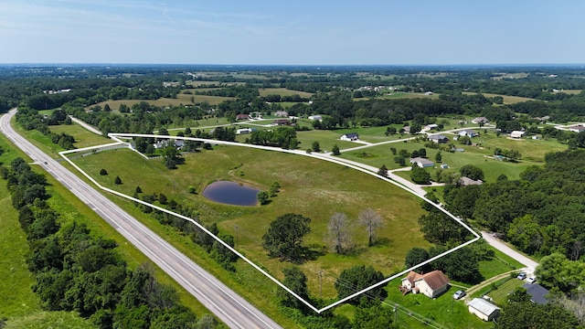 1568 Glossip Ave, Highlandville, MO 65669 - aerial view of property and surrounding area featuring property boundaries highlighted