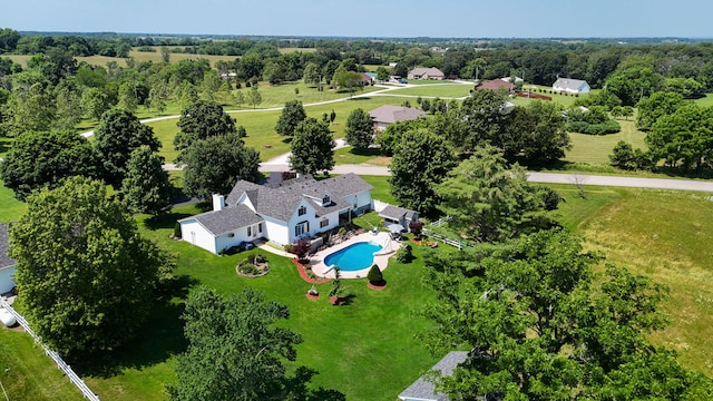 1568 Glossip Ave, Highlandville, MO 65669 - aerial view of a pool area and a tree filled landscape