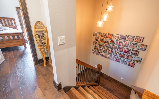 1326 Bald Eagle Dr, Galena, MO 65656 - stairway featuring hardwood / wood-style floors