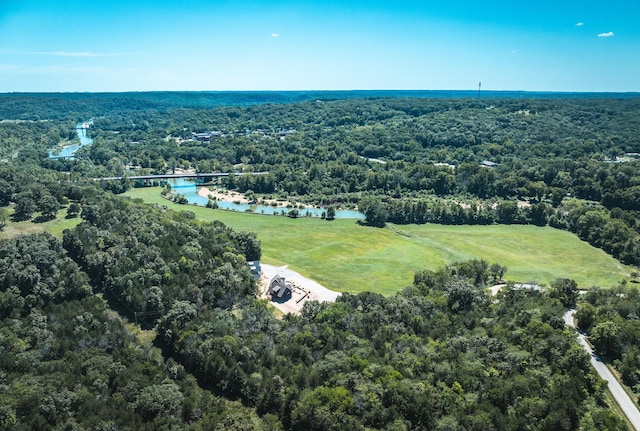 1326 Bald Eagle Dr, Galena, MO 65656 - drone / aerial view featuring a forest view and a water view