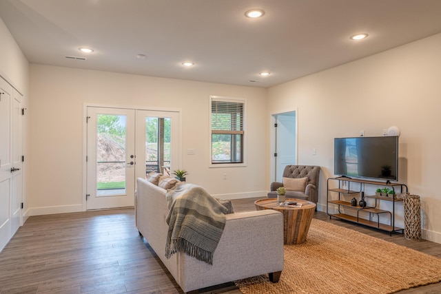 5955 S Farm Rd 163 203B, Springfield, MO 65810 - living area featuring recessed lighting, wood finished floors, visible vents, and baseboards