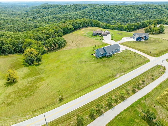 aerial view featuring a rural view