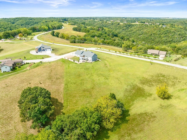 bird's eye view with a rural view