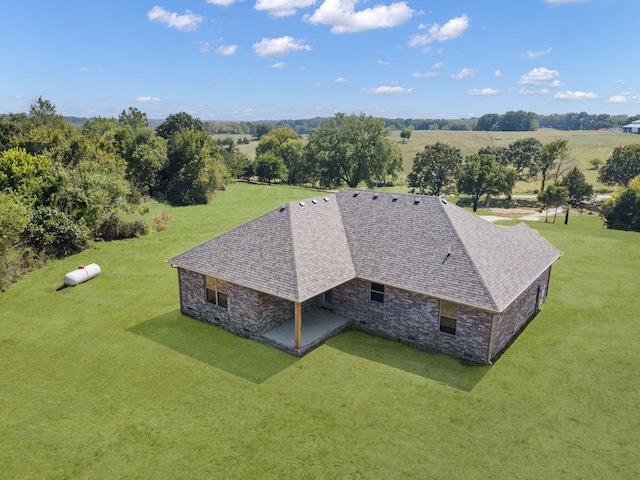 drone / aerial view with a rural view