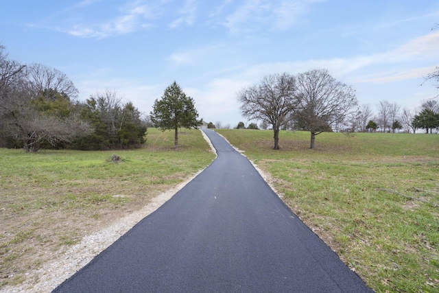 view of road with a rural view