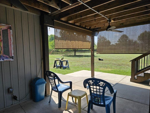 view of patio / terrace with ceiling fan