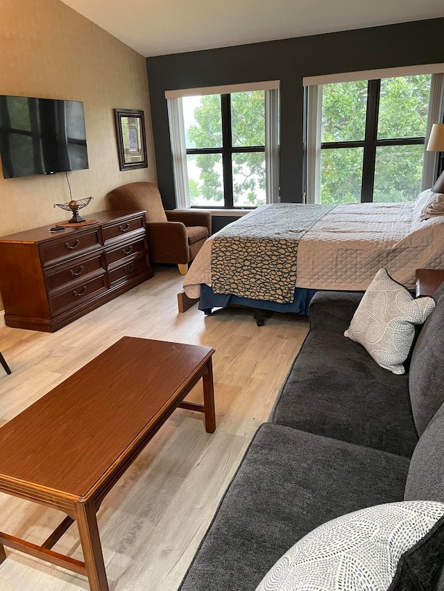 bedroom featuring light hardwood / wood-style floors