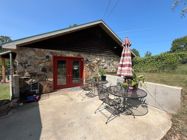 view of patio with french doors