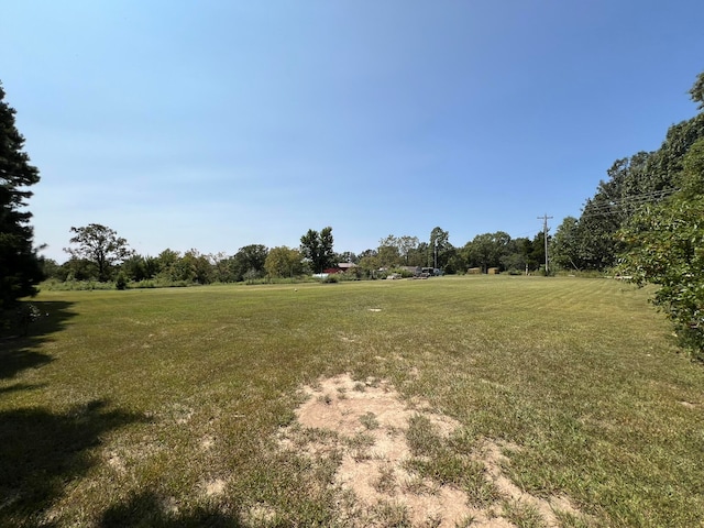 view of yard with a rural view