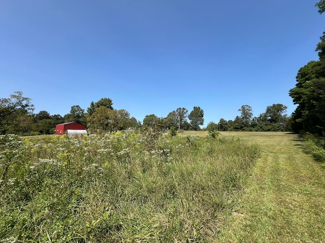 view of yard with a rural view