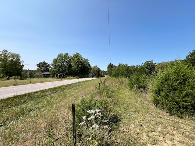 view of road with a rural view