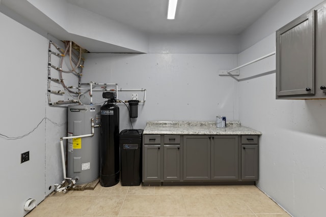 utility room featuring water heater