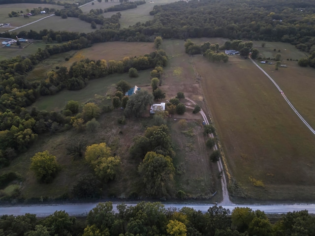 bird's eye view with a rural view