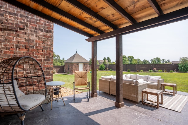 view of patio with an outdoor living space