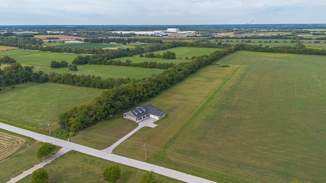 aerial view with a rural view