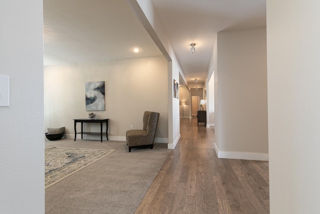 hallway featuring hardwood / wood-style flooring