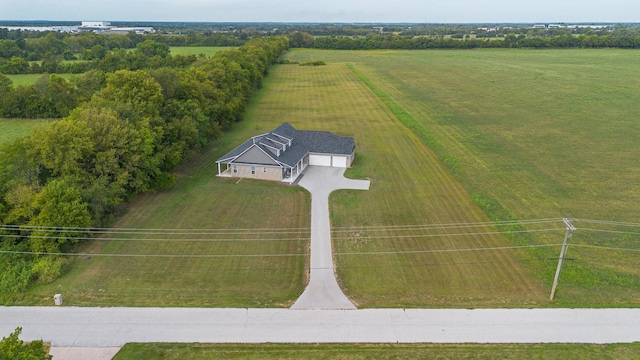 aerial view featuring a rural view