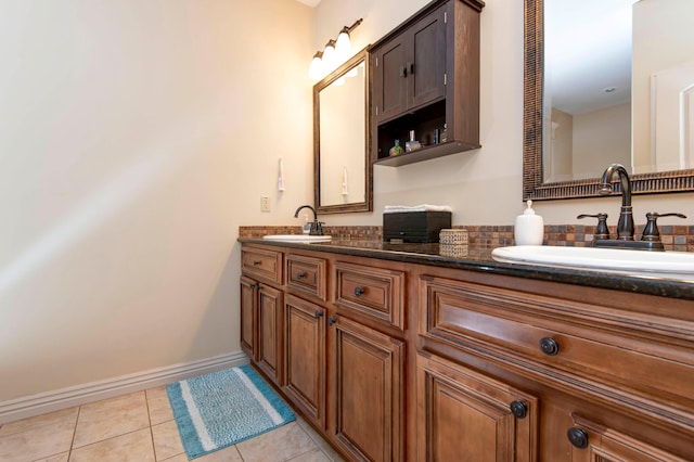 bathroom featuring vanity and tile patterned floors