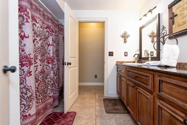 bathroom featuring vanity and tile patterned floors