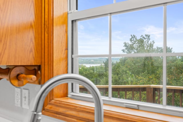 details with brown cabinetry