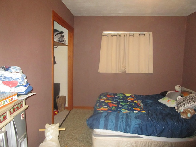 view of carpeted bedroom