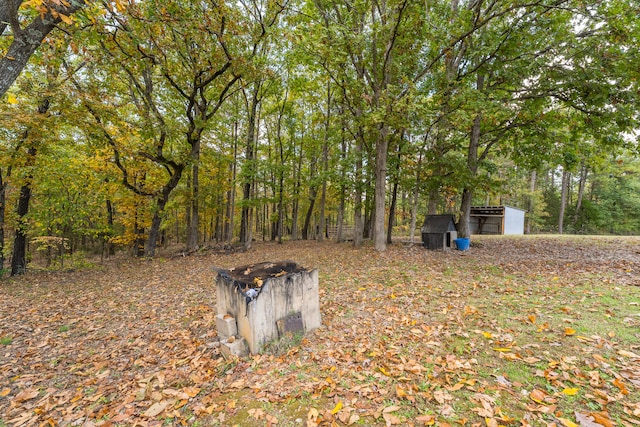 view of yard with an outdoor structure