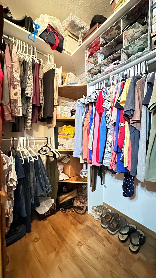 spacious closet featuring hardwood / wood-style floors