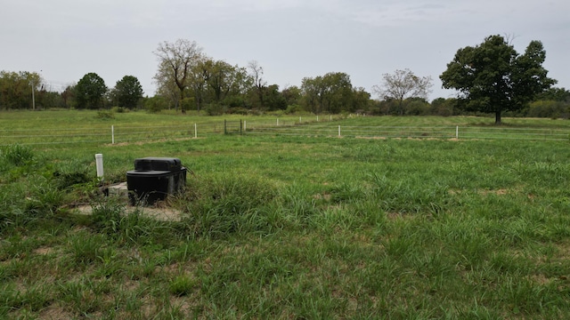 view of yard with a rural view